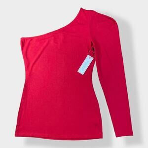 Bisou Bisou NWT Red One Shoulder Top Size Small Going out, Boho‎